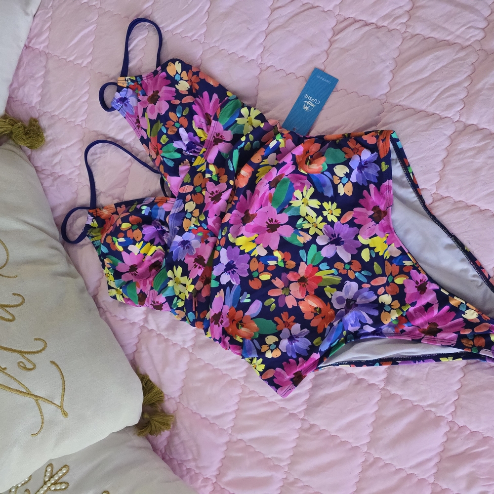 Cupshe Floral One Piece Swimsuit with Adjustable Straps